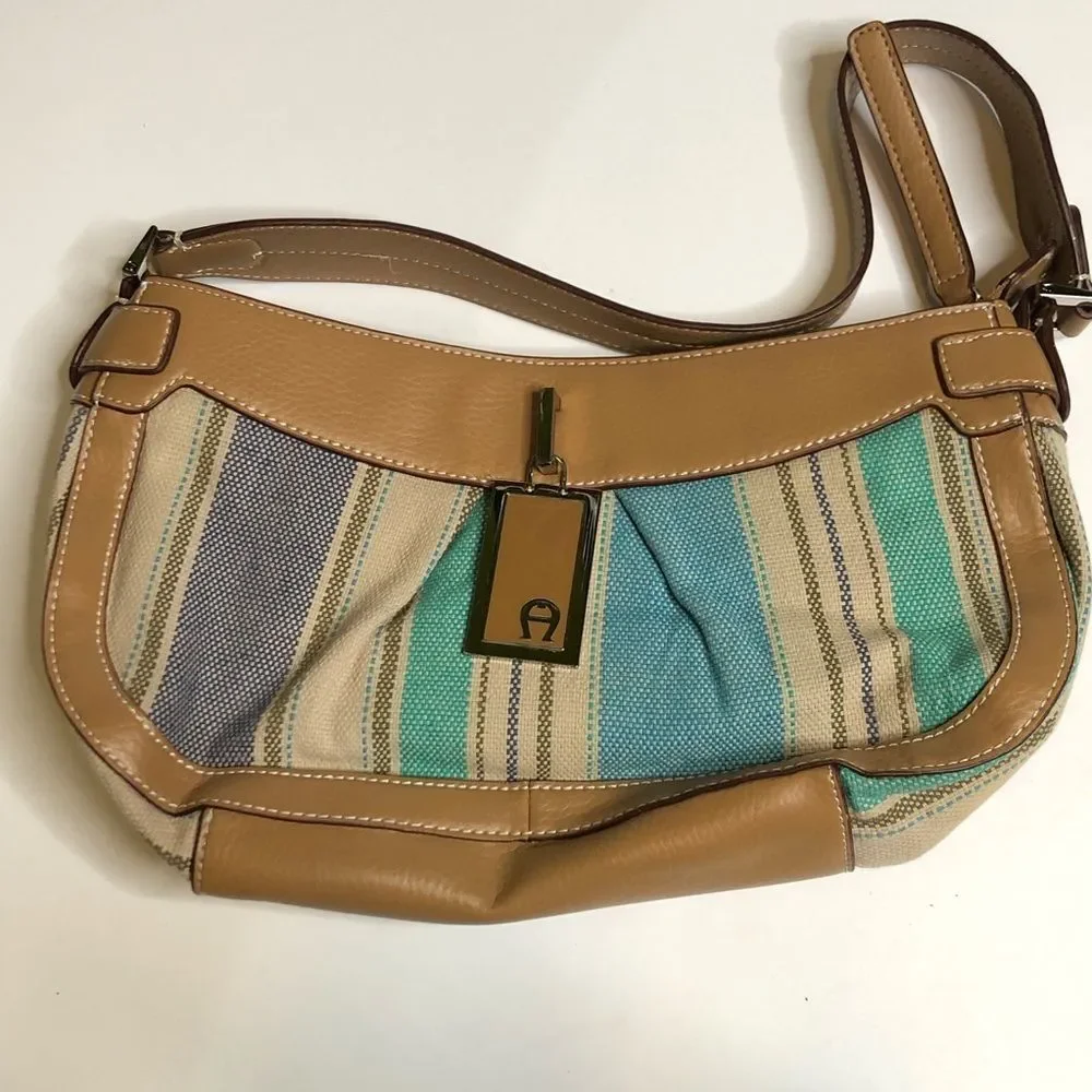 Etienne Aigner Purse Striped Shoulder Bag - Picture 1 of 8